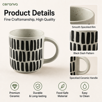 Mug à café en céramique personnalisé 430 ml, mug en grès moucheté, logo personnalisé, emballage couleur pour cadeau d'entreprise, maison, bureau