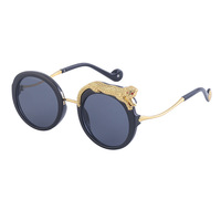 2023 personnalité mode ronde surdimensionné lunettes de soleil cadre rond léopard diamant grand cadre pour femmes lunettes de soleil