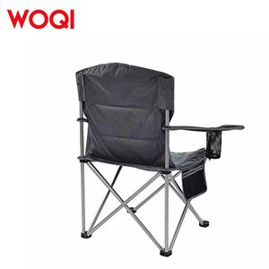 Silla Plegable para Camping Woqi, Portátil, con Marco de Aluminio, Tela Oxford Azul Marino, con Portavasos y Bolsillos Laterales - Product Image 4