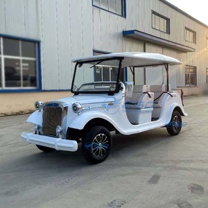 Elegante Coche Eléctrico Clásico Vintage Blanco Personalizado para Turismo, 6/8 Asientos, 4 Ruedas, Diseño Único y Elegante, Techo Rígido Blanco - Product Image 2
