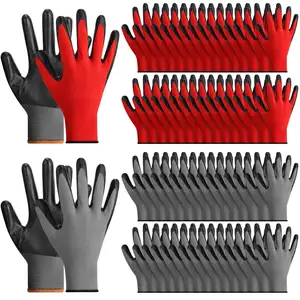 China Manufacturer Custom nitrile coated smooth Seamless Knit Working Gloves with Grip Gardening sfety work gloves