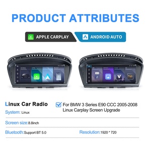 NaviHua New 8.8'' OEM Style Linux System Auto Radio GPS Carplay Monitor for BMW 3Series BMW E90 E91 CCC 2004 2008 Car <b>DVD</b> <b>Player</b> - Product Image 5