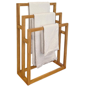 חם מוכר 3-בר טיק טיק מוצק מגבת במבוק התאספו מגבת מעמד לאחסון - Product Image 1