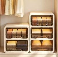 Organisateur de sous-vêtements multicouche transparent avec tiroirs anti-poussière pour chaussettes, soutiens-gorge et culottes de chambre à coucher