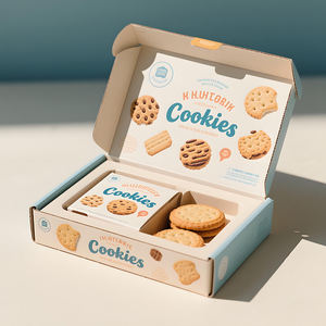 Boîte d'emballage <span class=keywords><strong>pour</strong></span> biscuits personnalisée, imprimée, en matériaux recyclés, de qualité alimentaire, <span class=keywords><strong>pour</strong></span> l'expédition de biscuits, en carton ondulé, boîte d'expédition postale - Product Image 1