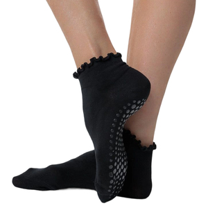 Cotton Grip Vớ Chất Lượng Cao Biểu Tượng Tùy Chỉnh Grip Pilates Vớ Bao Bì Không Trượt Vớ Yoga Thiết Kế Crew Ruffle Phụ Nữ Yoga - Product Image 4