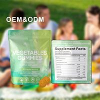 HDK OEM ODM Permen Jeli Sayuran Campuran Buah dan Sayuran 180mg Vegan Bebas Gula Peningkat Imunitas Fitonutrien Suplemen Kesehatan Pencernaan