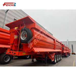 Semi-remorque à benne arrière à 4 essieux de haute qualité, remorque à benne basculante en acier au carbone, remorque à benne arrière hydraulique à usage intensif - Product Image 6