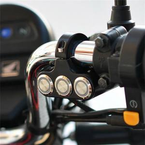 Interrupteur étanche pour moto et scooter Skyearth, 22 mm, acier inoxydable, lumière rouge et bleue, universel pour le contrôle des phares et des feux antibrouillard - Product Image 3