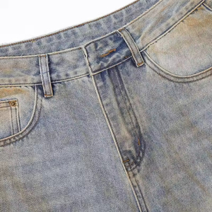 Muddy Washed Wide Leg Jeans Hombres Baggy Fit Denim Jeans Real Shot Vintage Waste Soil American Style Loose Mop Pantalones de pierna ancha - Product Image 4