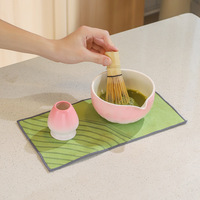 Ensemble de bols à matcha, support à thé, cuillère à thé, tamis à thé, ensemble d'outils à matcha, vente chaude transfrontalière, céramique, nouveau style chinois