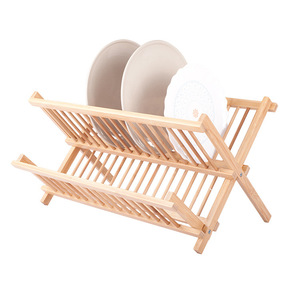[Small-quantity wholesale] Bamboo drainer dish <b>rack</b>, kitchen storage <b>rack</b>, household <b>plate</b> <b>rack</b>, custom-made by manufacturer. - Product Image 2