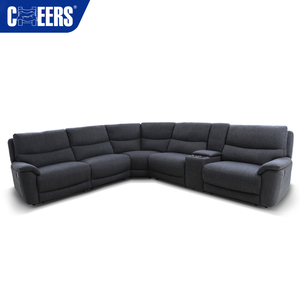 MANWAH CHEERS โซฟาผ้าหุ้มเบาะ,โซฟาห้องนั่งเล่น5-Seater ปรับนอนด้วยมือพร้อมที่วางแก้วสำหรับห้องนั่งเล่น - Product Image 3
