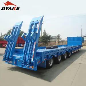 Fabrika fiyat 3 aks 4 aks 60 80 100 ton ağır Gooseneck düşük yükleyici düşük yatak Lowbed yarı römork çelik kamyon römorkları 120T