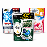 Sachets personnalisés imprimés à motif floral pour lessive en dosettes, pochettes verticales refermables et résistantes à l'humidité pour le stockage de recharges de détergent
