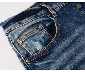 Tela Vaquera de Alta Calidad con Estilo Roto para Ropa Urbana Masculina y Jeans Bordados Estilo Hip Hop a Bajo Precio - Product Image 6