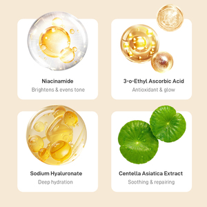 เซรั่มวีแกน OEM/ODM แบรนด์ส่วนตัว กรดไฮยาลูโรนิก บำรุงผิวหน้า กระจ่างใส วิตามินซี - Product Image 5