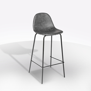 TABOURET VLADI EN PU GRIS AGÉ - Product Image 1