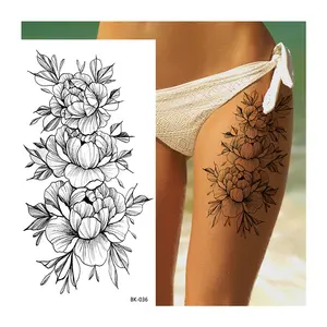 Temporäre sexy Blume temporäre Schmetterling Tattoos Designs Realistische gefälschte Rose Tattoo Aufkleber Wasserdichte Tattoo Covers Aufkleber