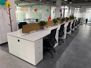 Modern Wooden Staff Computer Desk Modular Convertible <b>Workstation</b> with Panel Design - Product Image 5