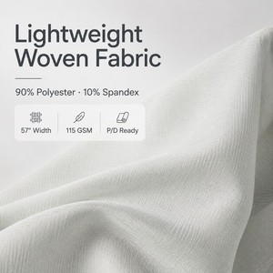 Tissu léger en dobby 90 % polyester 10 % élasthanne avec P/D, largeur 57 pouces, 115 g/m², textile tissé respirant - Product Image 2