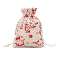 Sacs cadeaux de Noël en jute naturelle écologiques personnalisés en gros avec pochettes en toile de jute et logo personnalisé