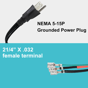 Câble d'alimentation CA NEMA 5-15P vers borne à extrémité nue SPT-3 18AWG 16AWG 14AWG 125V IP11 pour ordinateur, projets électriques de bricolage - Product Image 4