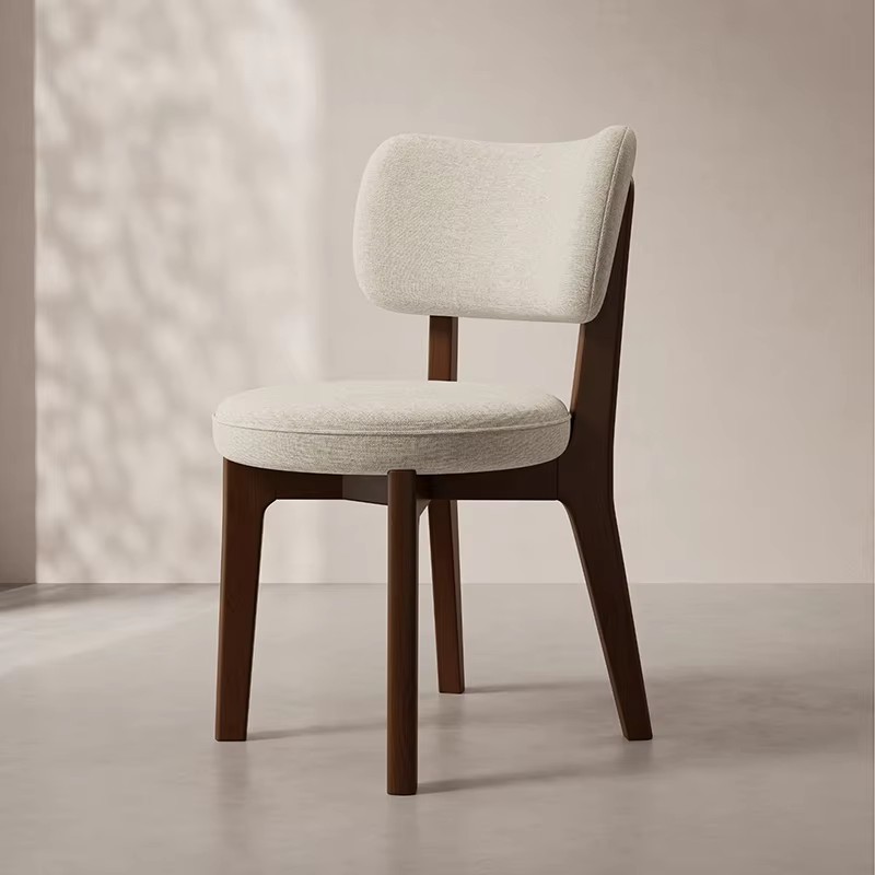 Dark Walnut+Beige cotton and linen fabric