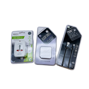 Tùy Chỉnh Nhiệt Seal Rõ Ràng PVC Ngao Vỏ Vỉ Bao Bì Treo Usb Cáp Dữ Liệu Tai Nghe Đóng Gói - Product Image 4