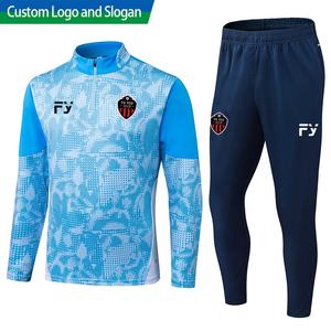 Gratis Ongkir Setelan Sepak Bola Pria Chandal Futbol Pakaian Setengah Resleting Lengan Panjang Kaos Latihan Jersey 100% Poliester - Product Image 1