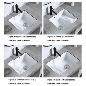 <span class=keywords><strong>Lavabo</strong></span> individual de cerámica, fregadero de lavandería, tanque cuadrado empotrado para el hogar, balcón, piscina, mostrador, instalación, <span class=keywords><strong>lavabo</strong></span> de baño - Product Image 4