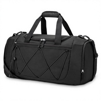 Sac de voyage léger en polyester pour homme de 21 pouces avec compartiment à chaussures et fermeture à cordon pour les voyages, les sports et la salle de sport - Noir Weekender