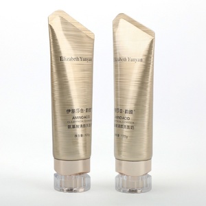 50ml 100ml Empty Oval Flat PE White Silver <b>Plastic</b> Squeeze Soft <b>Tube</b> Cosmetic Packaging Screen Printing for Skin Care Facial - Product Image 5