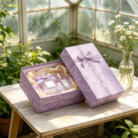 Boîte à parfum en feuille d'or avec flacon de parfum, finition scintillante, coffret cadeau parfumé, emballage cadeau en gros, fabrication sur mesure
