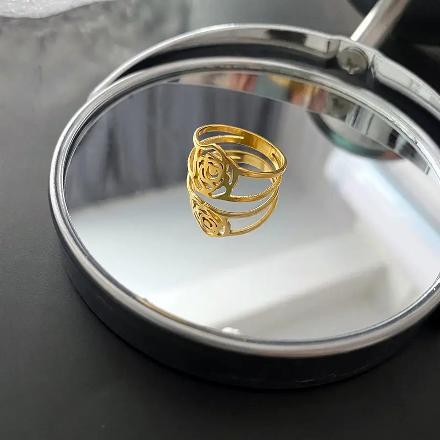 Шарф-Кольцо из нержавеющей стали с золотым покрытием