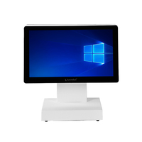Caisse enregistreuse électronique POS au design élégant, blanche, 15,6 pouces, avec écran tactile, Windows 10