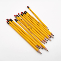 Crayons de golf jaunes personnalisés avec logo d'usine, en vrac, avec gomme, en graphite HB 2B, conformes EN71, OEM pour marques
