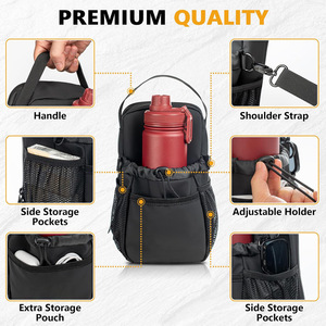 SG0548 Black Water Bottle Gym Bag <strong>for</strong> <strong>Men</strong> Portable Magnetic Backing Storage <strong>Pouch</strong> Bags <strong>for</strong> Gym with Adjustable Shoulder Strap - Product Image 2