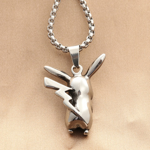 จี้ปิกาจูสร้อยคอผู้ชายสแตนเลสการ์ตูนของขวัญย้อนยุค 280378 - Product Image 3