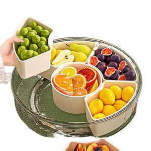 Plateau de service en plastique grande taille, compartiments divisés, avec couvercle et poignée, pour épices et aliments, idéal pour la cuisine - Vente chaude - Product Image 4