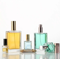 Bouteilles de parfum en verre de luxe personnalisées Cube carré de 30ml 50ml 100ml Tailles transparentes 100ml Produit du fabricant