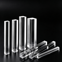 Barre carrée en acrylique PMMA extrudé transparent coloré, vente en gros d'usine, barre coulée sur mesure pour la décoration lumineuse LED