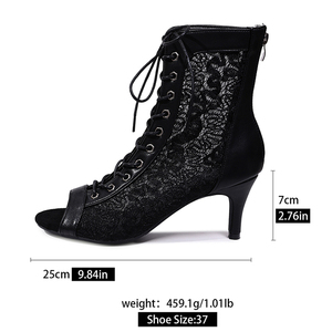 Nouvelles sandales sexy pour femmes à talons hauts, motif sur le dessus, chaussures montantes à lacets + talons fins de 7 cm, fermeture éclair M-SP-51 - Product Image 5