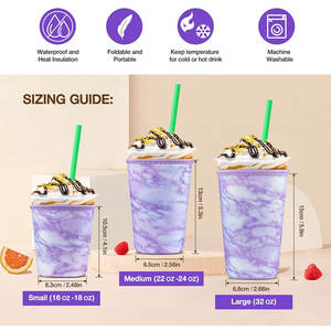 Funda para Vaso de Café Helado, Portavasos Personalizado para Café para Llevar, Funda de Neopreno Reutilizable para Vasos de Café, Portavasos Personalizado para Bebidas - Product Image 2