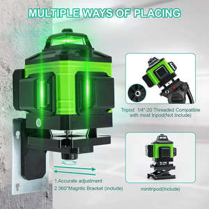 Niveau Laser de Ligne <span class=keywords><strong>Autonivelant</strong></span> de Qualité Industrielle OEM avec Double Module Laser, Base Magnétique Flexible, 360 Degrés et 16 Lignes - Product Image 4