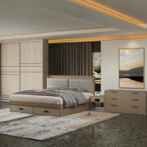 Set Camera <span class=keywords><strong>da</strong></span> Letto Moderno Convertibile in Legno per Hotel e Casa, Mobili con Letto Matrimoniale/King Size/Dimensioni Personalizzabili, 6 Cassetti per Camera <span class=keywords><strong>da</strong></span> Letto - Product Image 6