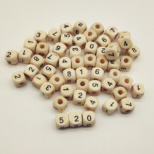 100 pièces/sac 10mm <span class=keywords><strong>bois</strong></span> lettre <span class=keywords><strong>perles</strong></span> en rondin couleur carré grand trou pour enfants jouet et bijoux bricolage accessoires - Product Image 3
