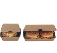 Boîte à hamburger pliable en papier kraft de qualité alimentaire