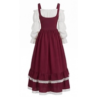 Robe de Cour Vintage Style Médiéval Européen, Costume de Scène Victorien Corseté pour Princesse, Tenue d'Halloween en Polyester