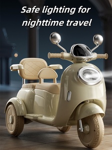 Moto électrique rose pour enfants, <span class=keywords><strong>tricycle</strong></span> pour bébé avec siège passager - Voiture jouet télécommandée rechargeable pour deux personnes - Product Image 5